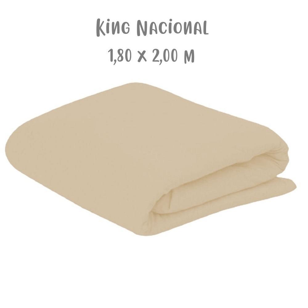 Lençol de Elástico Avulso King Nacional 1,80 x 2,00m Nude Arrumadinho Enxovais